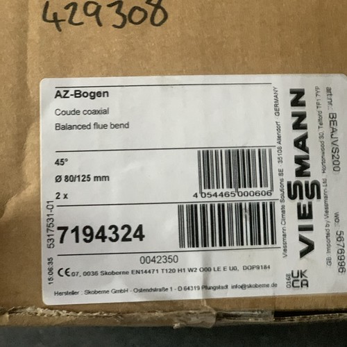 Viessmann angle flue - 45°,